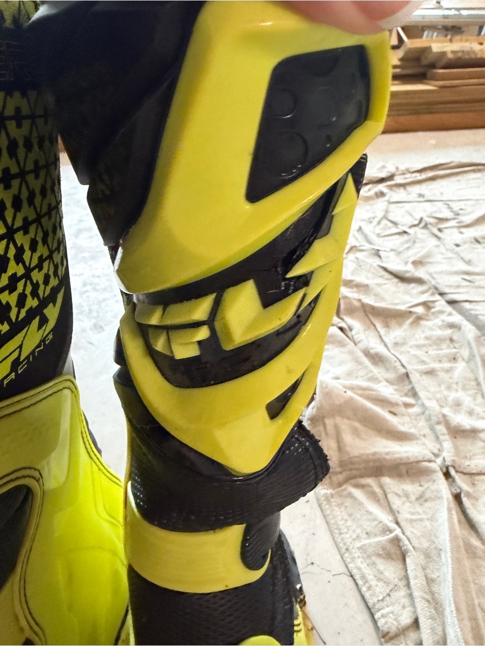 FLY Motor Boots Size 13 Yellow & Black Motocross Boots - Picture 2 of 5